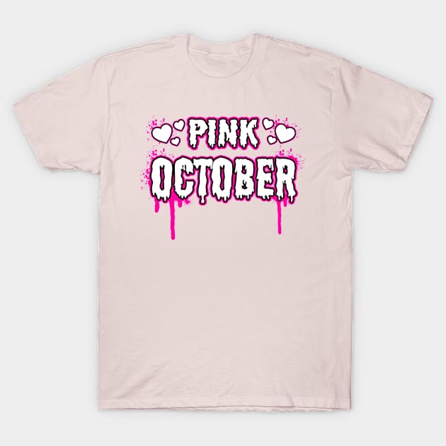 Breast Cancer Awareness Wear Pink October Pink Ribbon T-Shirt by Rebrand